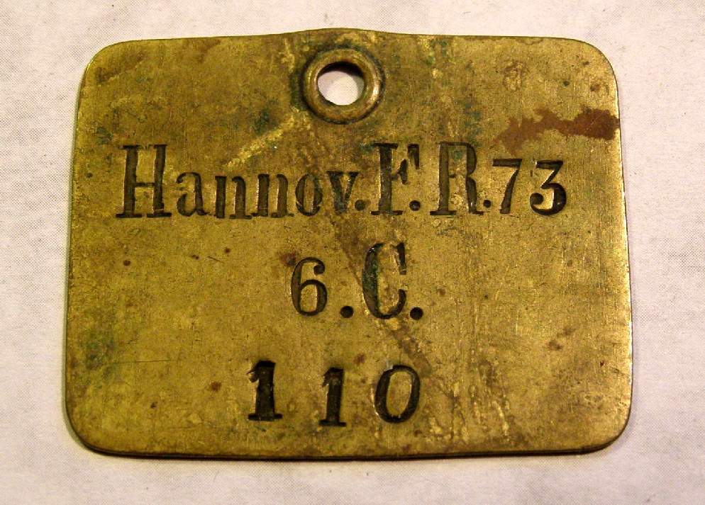 Erkennungsmarke Hannoversches Feldartillerie Rgt. No.73