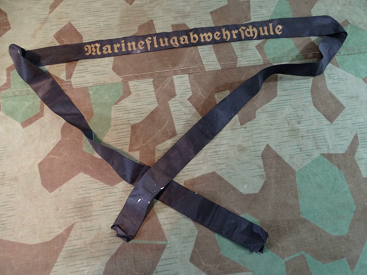 Kriegsmarine Mützenband Marineflugabwehrschule, schöner Zustand, ca. 149 cm