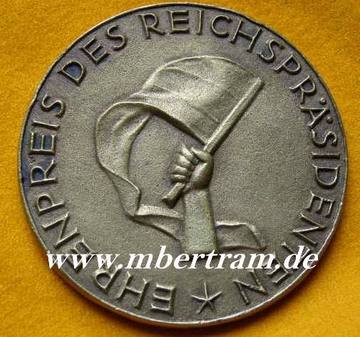 Ehrenpreis des Reichspräsidenten.1929 silber. 7cm, Tüte