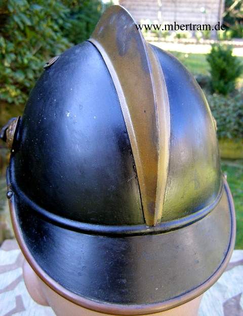 Metall Feuerwehr Helm Bayern. Um 1860. Mit Lederfutter