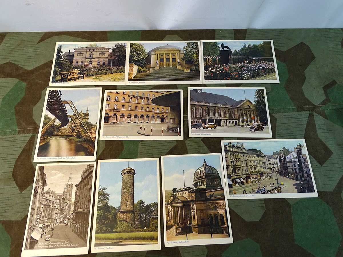 10 Bunt Foto Postkarten Wuppertal , 3. Reich, A. Hitler Strasse , Herm. Göring Str. , Horst Wessel Platz…