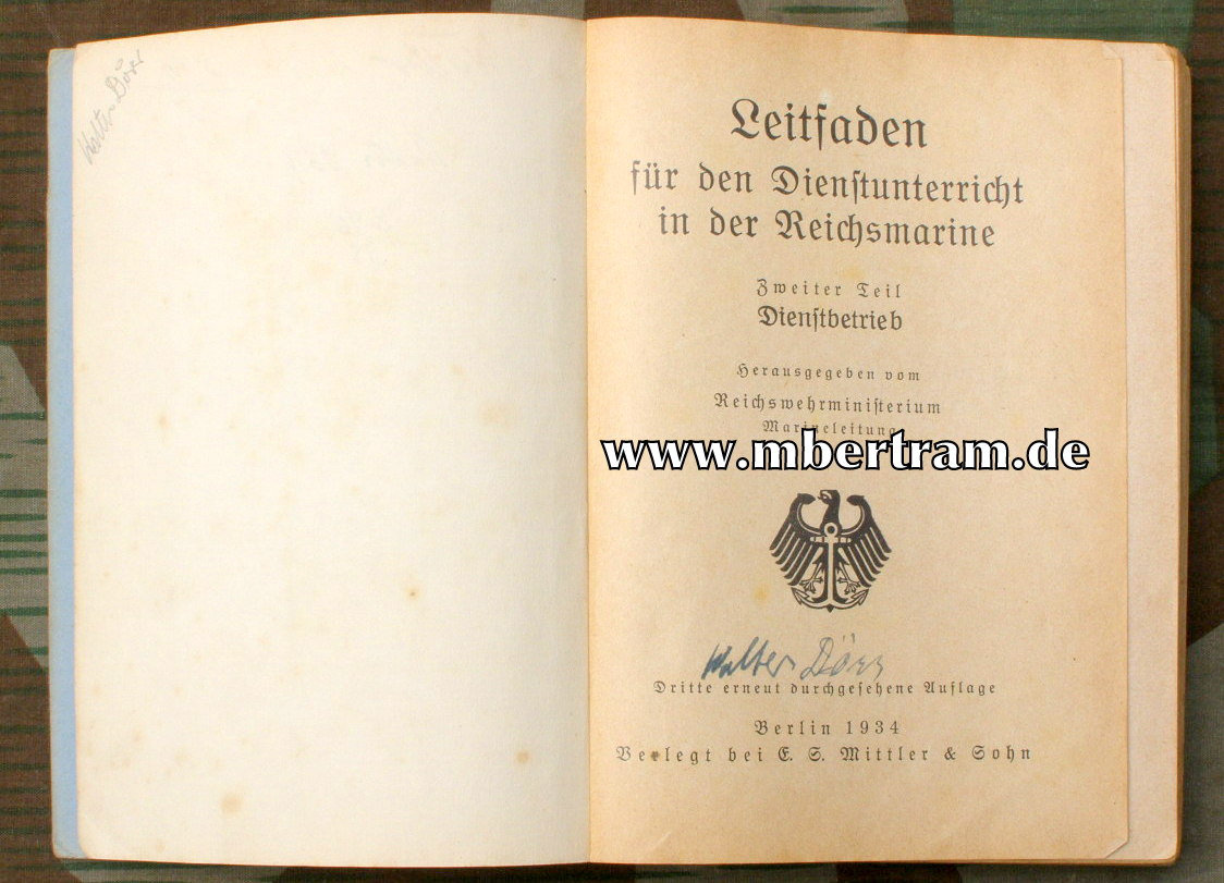 Leitfaden für den Dienstunterricht in der Reichsmarine, 1934