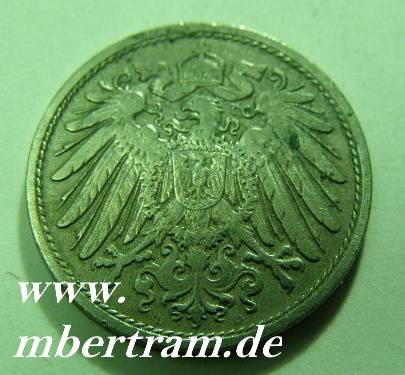 10 Pfennig Stück, kunstvole Originalmünze vor 1919