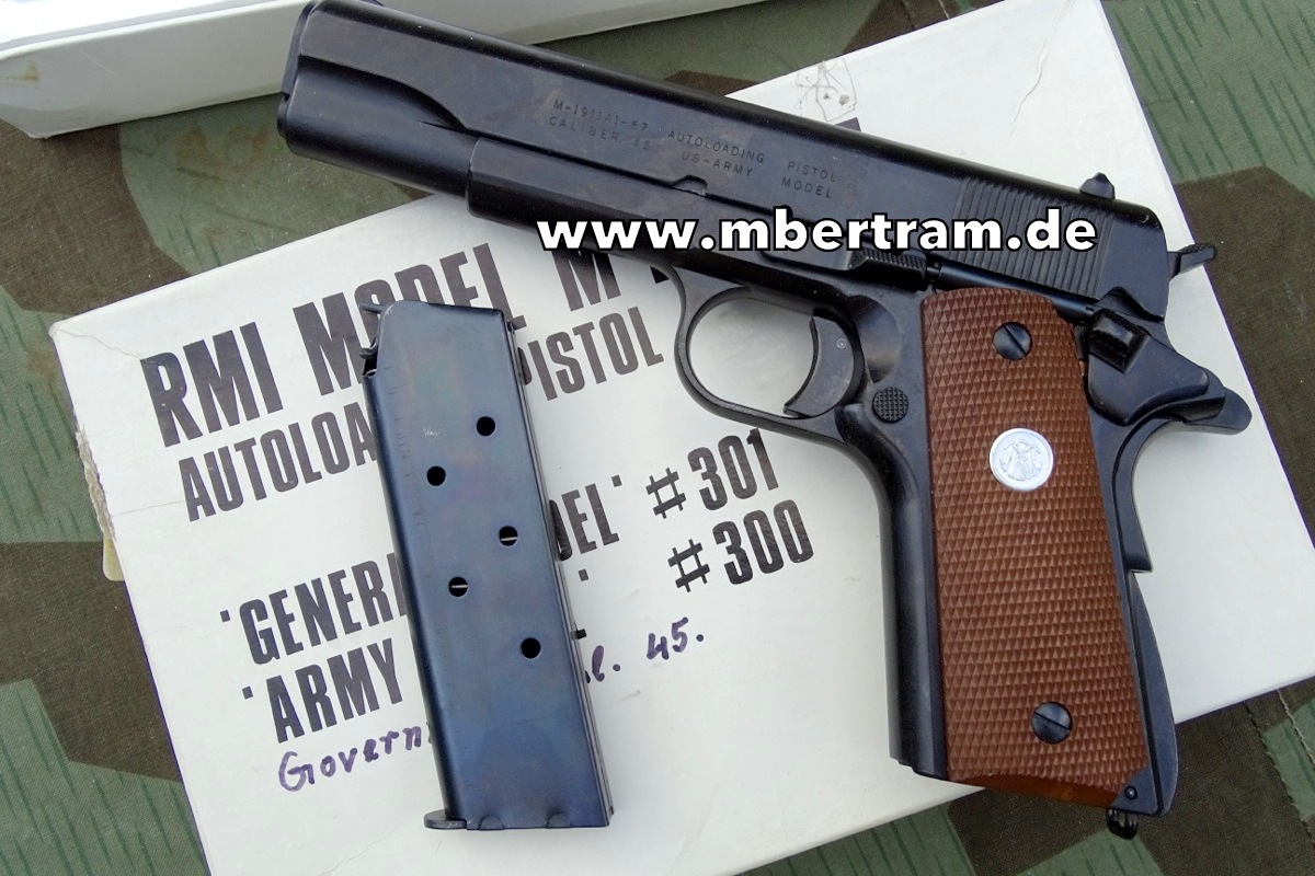 US Militär Colt Gouvernment M 1911, 1:1 Modellwaffe aus Metall, Hst.: RMI