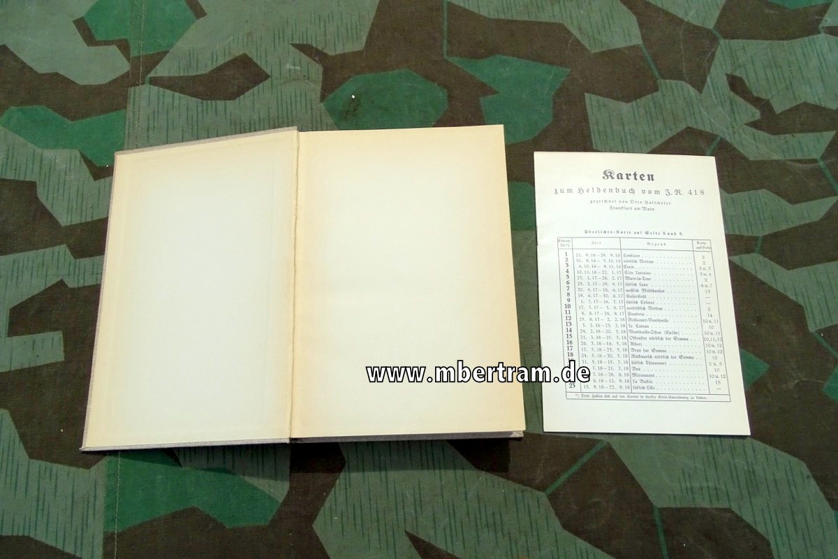 Regimentsgeschichte: Das Heldenbuch vom Infanterie Regiment 418 , 2. Aufl. 1937