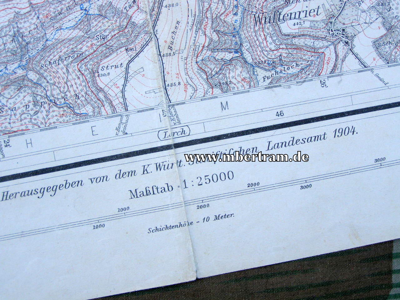 Topografische Karte von Würtemberg, -Gmünd- /Burgholz...