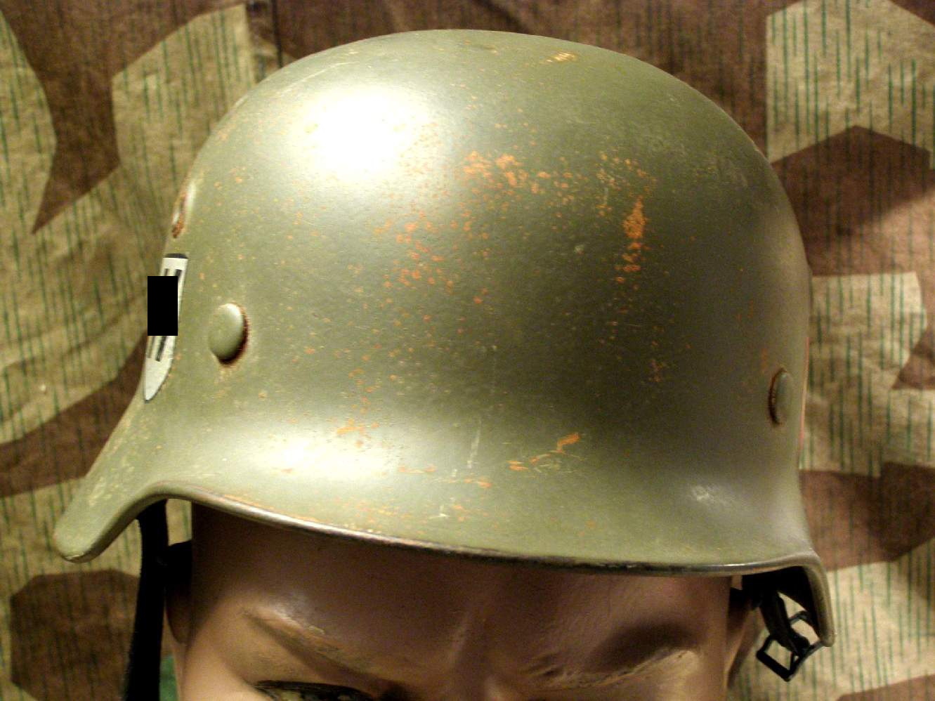 Waffen SS Stahlhelm, M 40, schön Restauriert, neu lackiert