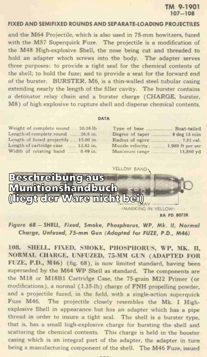 US Zünder für 75 und 155 mm Granaten. P.D.F - Point detonating fuze von 1940