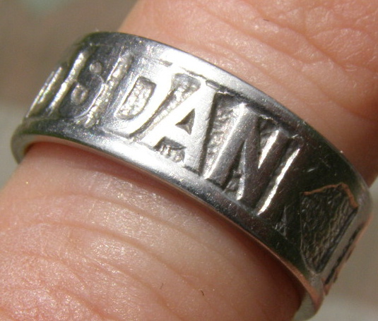 Patriotischer Fingerring, Aufschrift " Vaterlands Dank 1914"