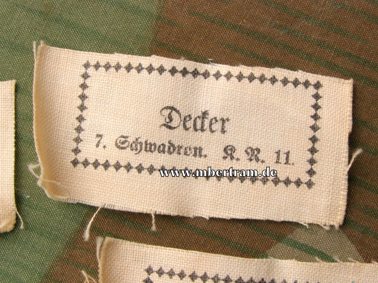 5 Kleidermarken "Reiter Rgt. 11", "7. Schwadron"