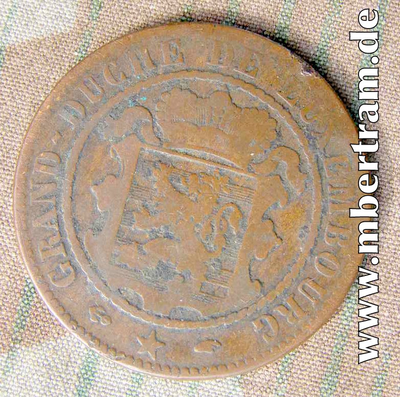 Münze, LUXEMBURG 10 Centimes 1860 A WILLEM III