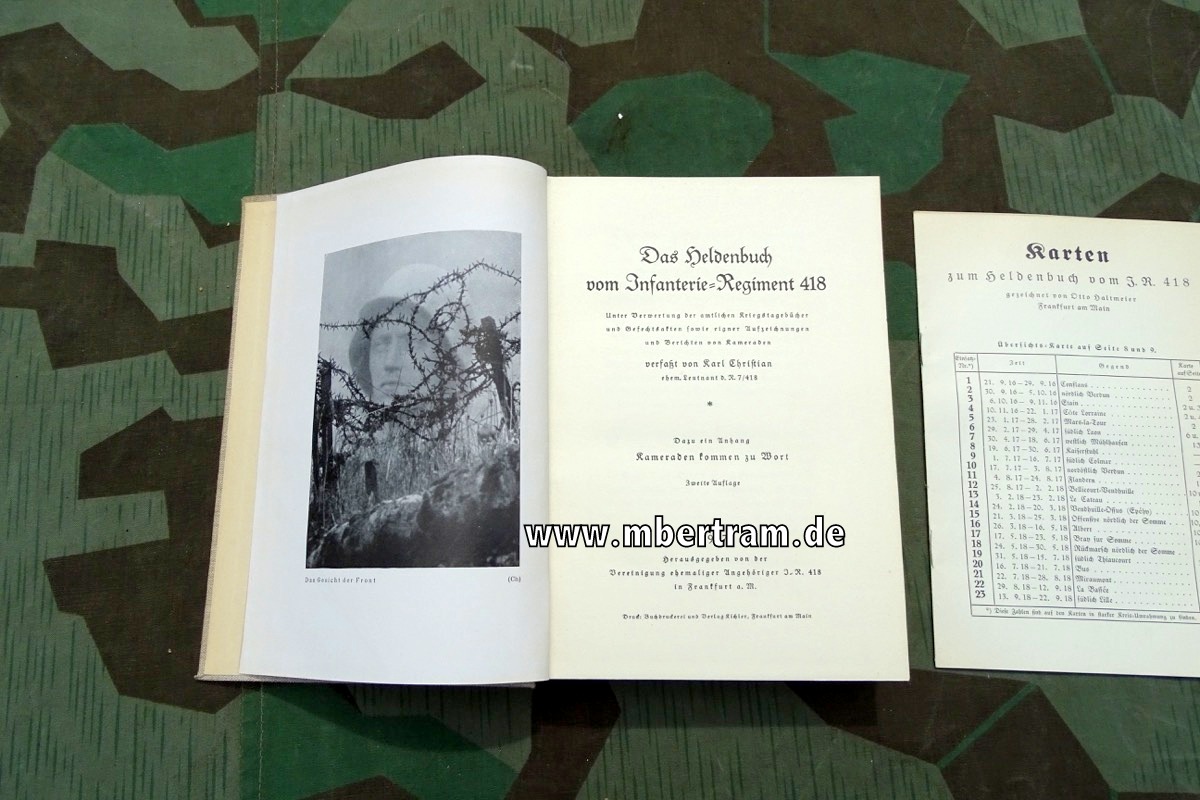 Regimentsgeschichte: Das Heldenbuch vom Infanterie Regiment 418 , 2. Aufl. 1937