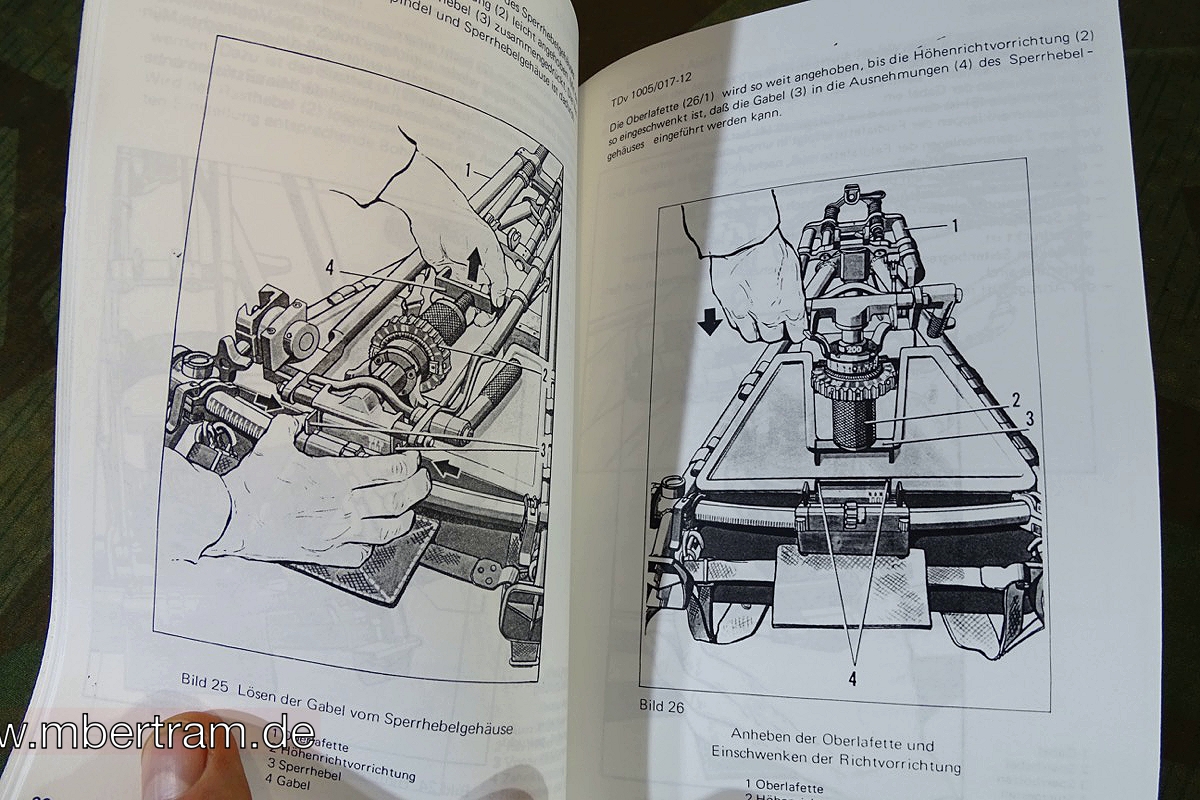 Fotokopie Bundeswehr Dienstvorschrift Feldlafette MG 1 MG 3, TDv 1005/017-12