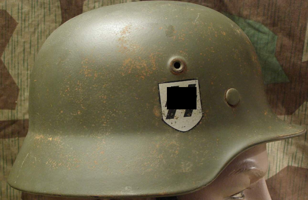 Waffen SS Stahlhelm, M 40, schön Restauriert, neu lackiert