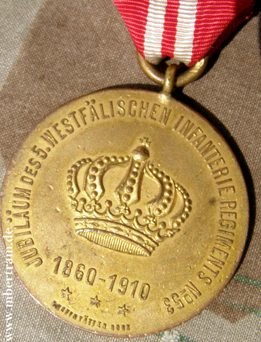 "Jubiläum 5. westfälischen Inf. Rgt. No. 53, 1860-1910"