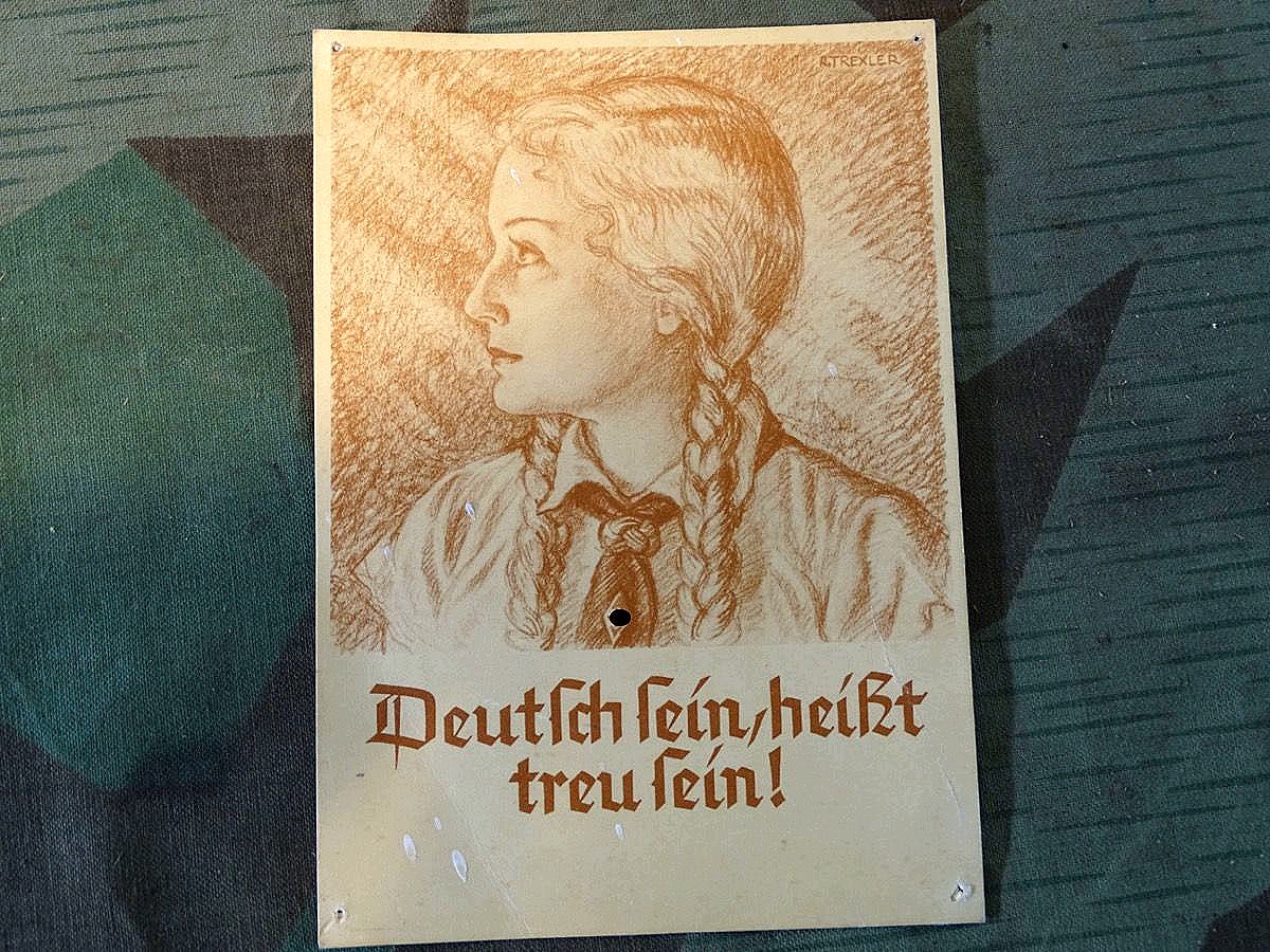 BDM Propaganda Postkarte " Deutsch sein heißt treu sein " 