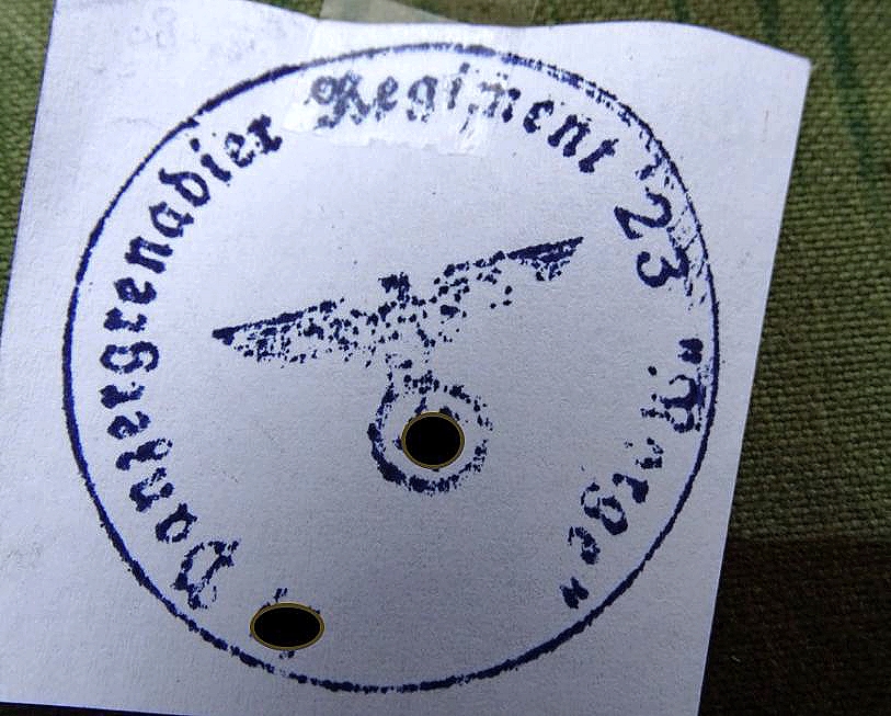 Replik: 1 Stempel "Panzergrenadier Rgt. 23" 