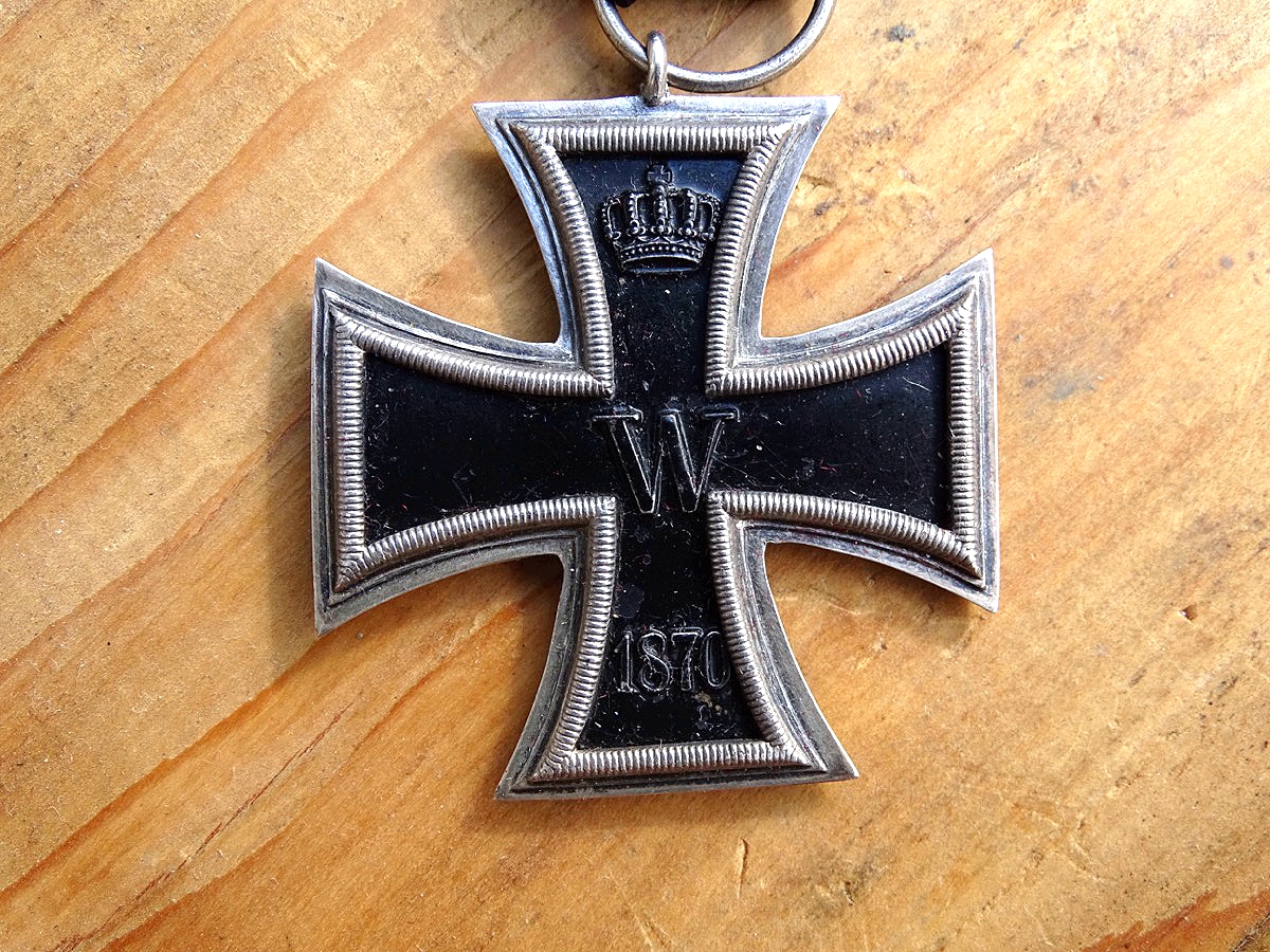 Eisernes Kreuz 2. Klasse 1870,  Eisenkern,  Band mit Spangen 25 und 1914, Bichlmaier Expertise