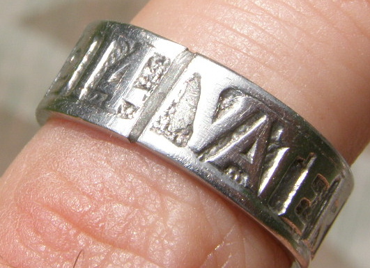 Patriotischer Fingerring, Aufschrift " Vaterlands Dank 1914"