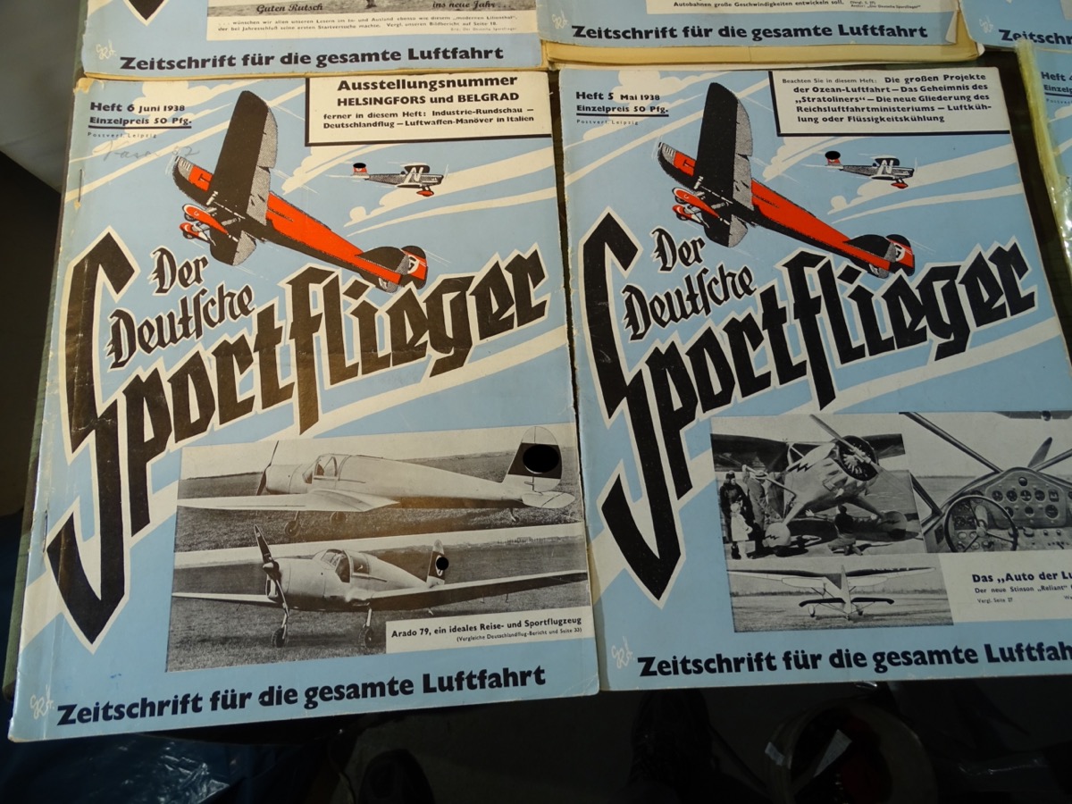 6 Ausgaben Der Deutsche Sportflieger 1938 