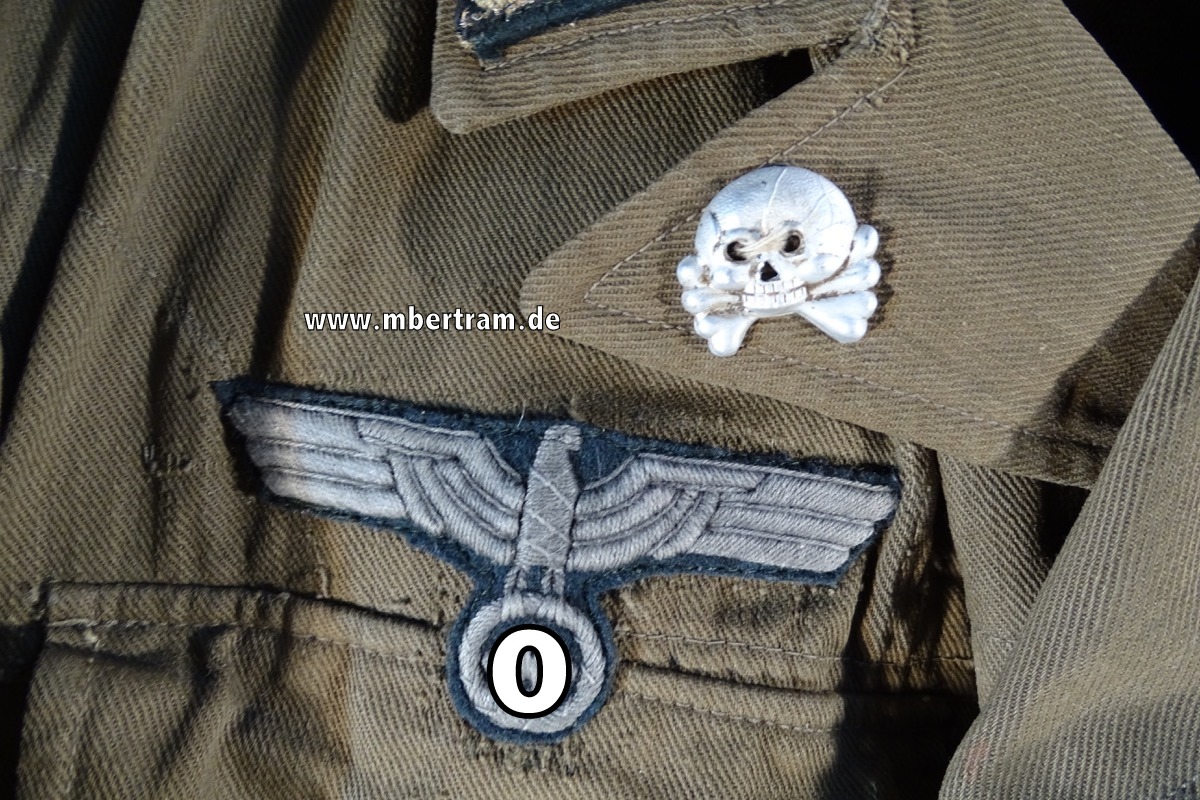 Afrika Korps Tropen Feldbluse M 43, Leutnant Panzer Aufklärer, Ärmelband Afrikakorps