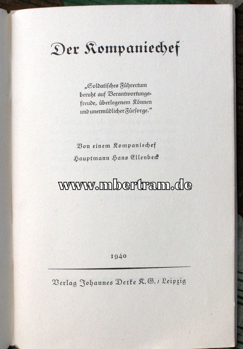 Leitfaden ( Dienstanweisung ) " Der Kompaniechef" 1940