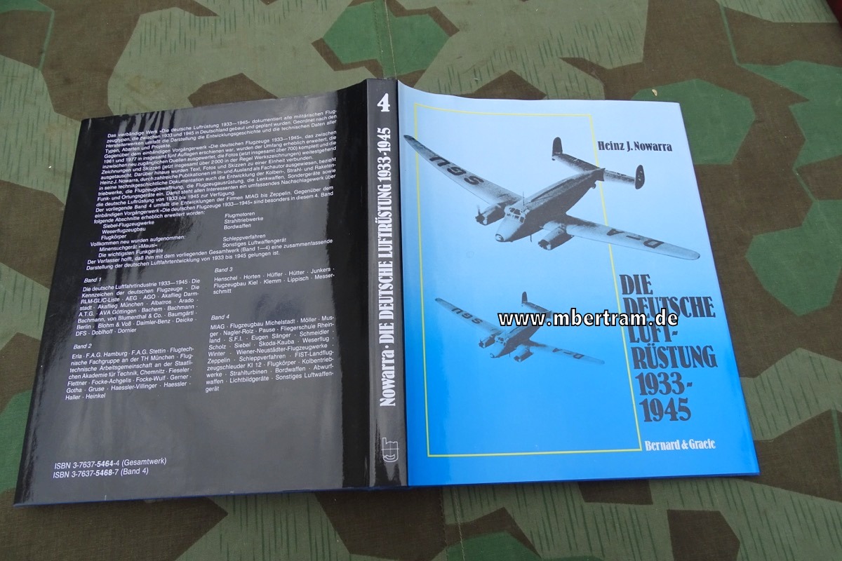 Nowarra, Heinz J.:Die deutsche Luftrüstung 1933 - 1945. 4 Bände, Flugzeugtypen von A-Z