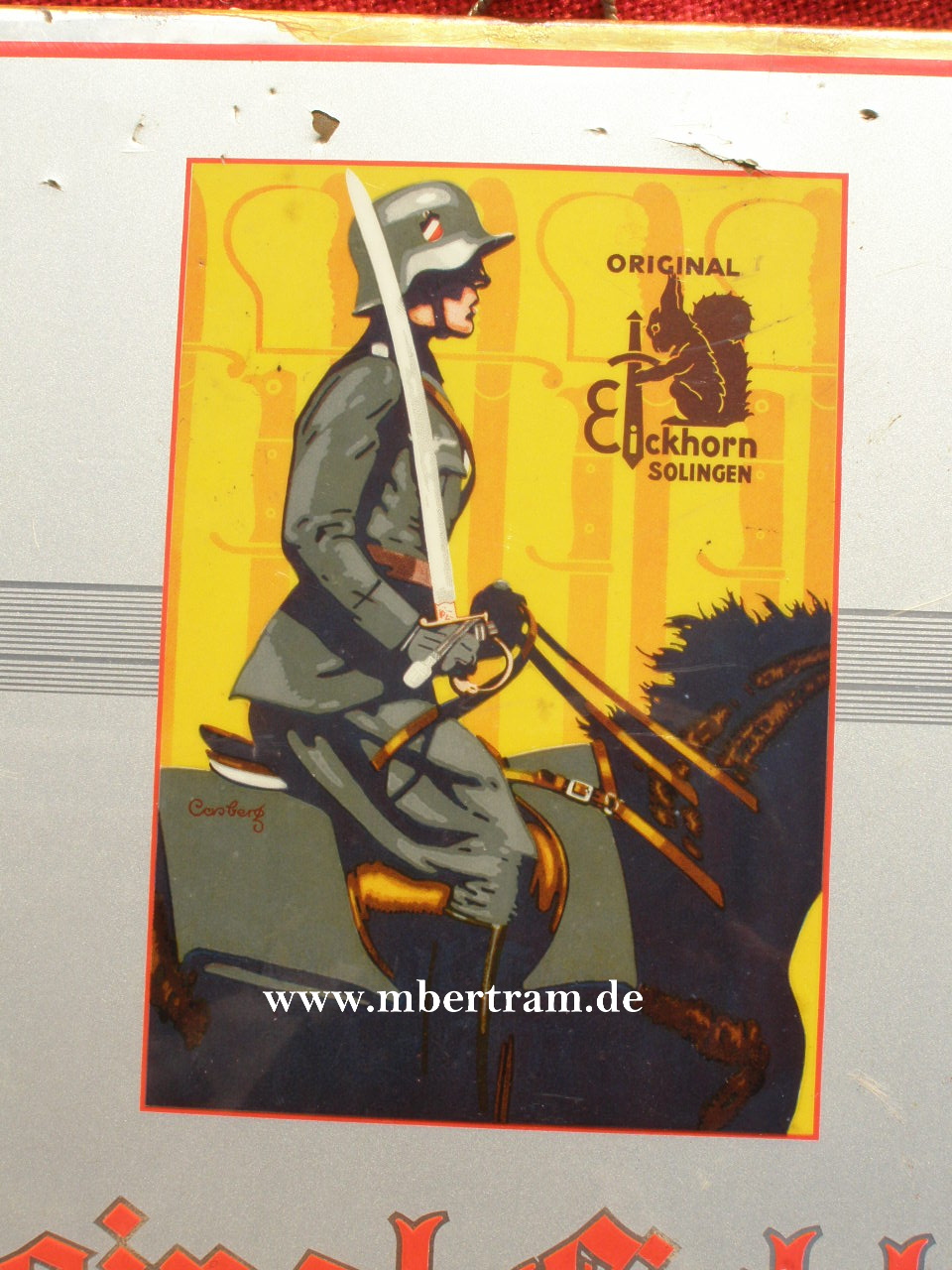 Werbeschild um 1935 " Original Eickhorm Blanke Waffen"