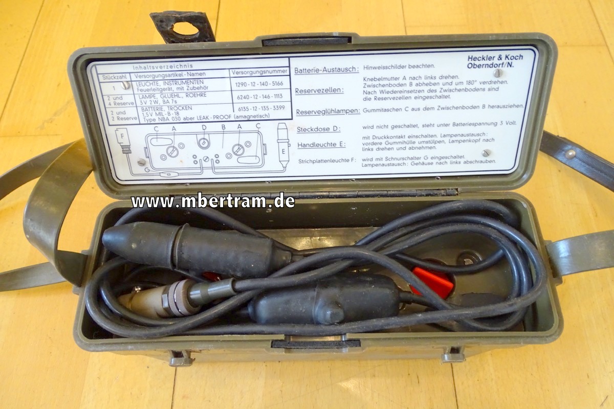 Beleuchtungssatz für MG 1-3 Feldlafette / MG Optik, 1 Schnalle gekürzt