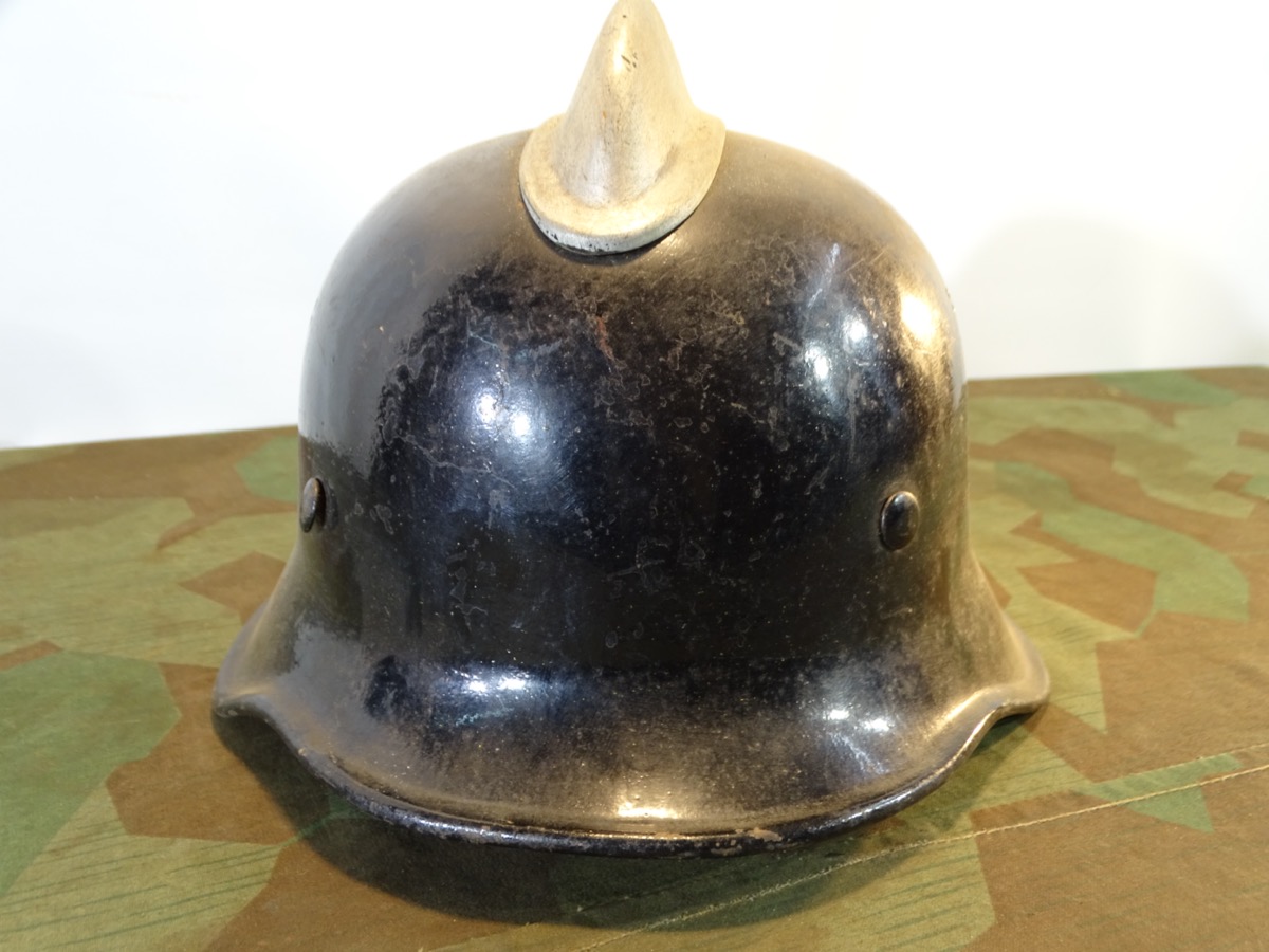 3. Reich: Feuerlöschpolizei (Feuerwehr) Stahlhelm mit Originalkamm