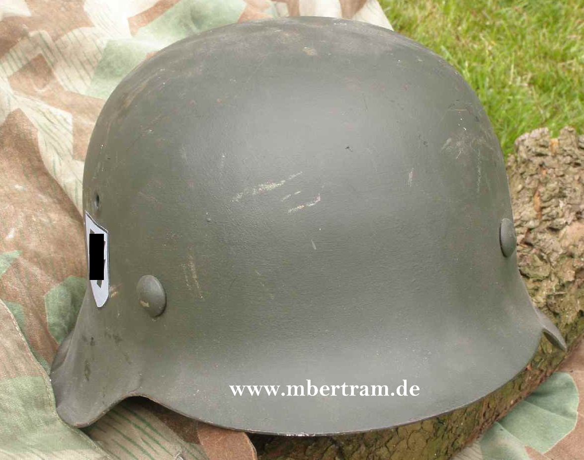 Waffen SS Stahlhelm, M 42, orginal Ring, neu Lackiert